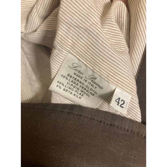 Loro Piana Storm System Brown Mid-length Jacket Luxury Wool/ Linen/ Silk ~ Sz 42 - Picture 7 of 12
